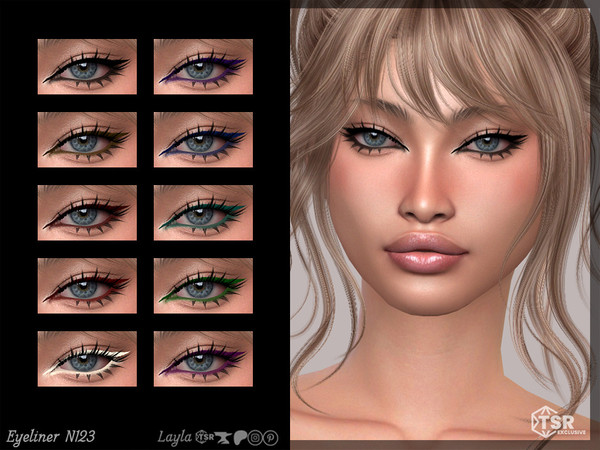 Sims 4 — Eyeliner N123 by Layla — Female Eyeliner Previews and swatches were made in CAS Base game compatible