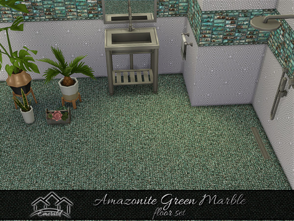 Sims 4 — Amazonite Green Marble floor3 by Emerald — Amazonite green marble is a natural stone with deep green and