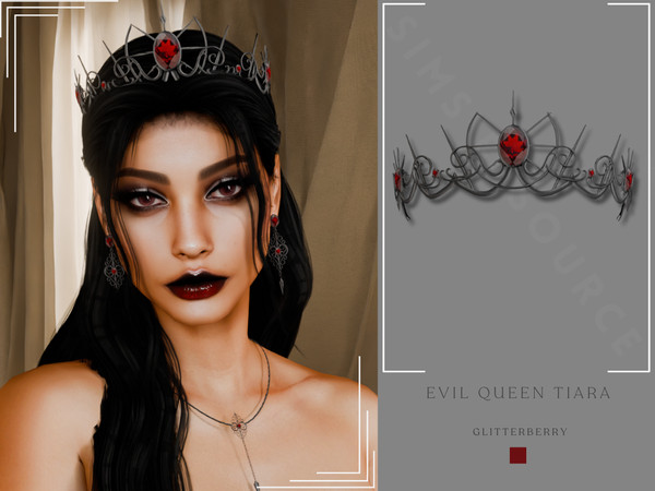 Sims 4 — PATREON- Evil Queen Tiara by Glitterberryfly — A evil queen inspired royalty tiara.
