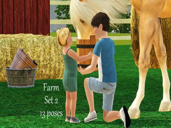 Sims 3 — Farm Set 2 Sims 3 Poses by jessesue2 — This set of farm poses focuses mainly on toddlers and children and