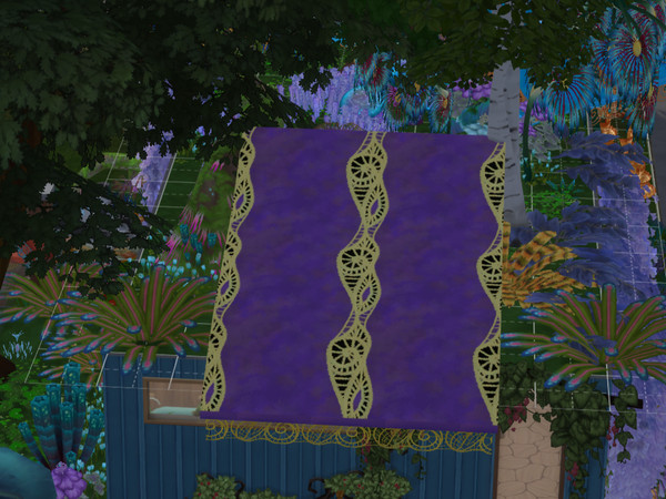 Sims 4 — Silken Roof by EdnaScissorhands — A roof made of silk fabrics inspired by the drapes found in navi camps in