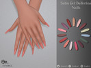 Sims 4 — Satin Gel Ballerina Nails by LVNDRCC — Long ballerina manicure in an array of appealing, neutral and trendy