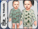Sims 4 — Infants Snowy Forest Bodysuit by Pelineldis — Kids fashion clothing: five bodysuits for infants boys and girls