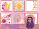 Sims 4 — Rainbow Art Set by gokcemsims — Add a pop of color and happiness to your Sims homes with the Rainbow Art Set
