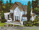 Sims 4 — Arata - No CC by Rirann — Arata is a cozy house in brown, beige and white colors with the use of wood and stone