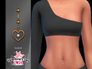 Sims 4 — Lovely Belly Piercing Basic Skins by Suzue — Heart with a pearl belly piercing New Mesh (Suzue)