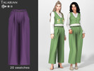 Sims 4 — Cleo High Waist Wide Leg Trousers by talarian — High waist trousers with a wide leg cut and structured waistband