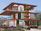 Sims 4 — Vertica Residence l noCC by simZmora — A bold three-level modern home with a striking architectural exterior and