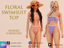 Sims 4 — IMANI - FLORAL SWIMWEAR (TOP) by linavees — New Mesh