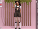 Sims 4 — Liara Jumpsuit- Child by KaTPurpura — Jumpsuit with ruffles and a bear wearing a t-shirt