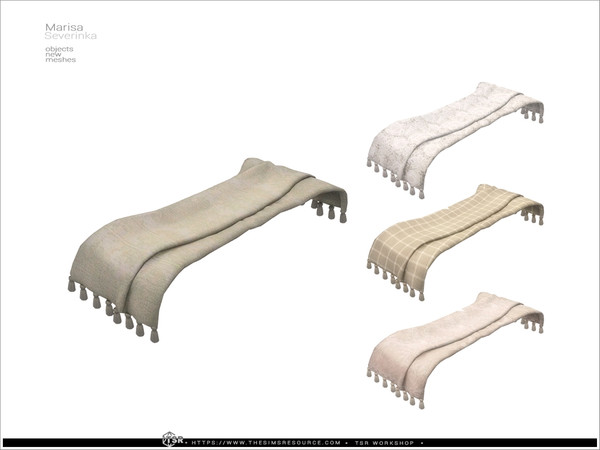 Sims 4 — Marisa - bed blanket by Severinka_ — A set of furniture and decor for bedroom decoration.