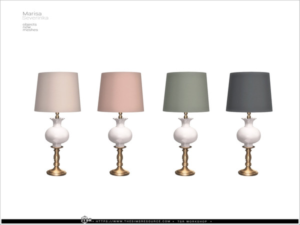 Sims 4 — Marisa - table lamp by Severinka_ — A set of furniture and decor for bedroom decoration.