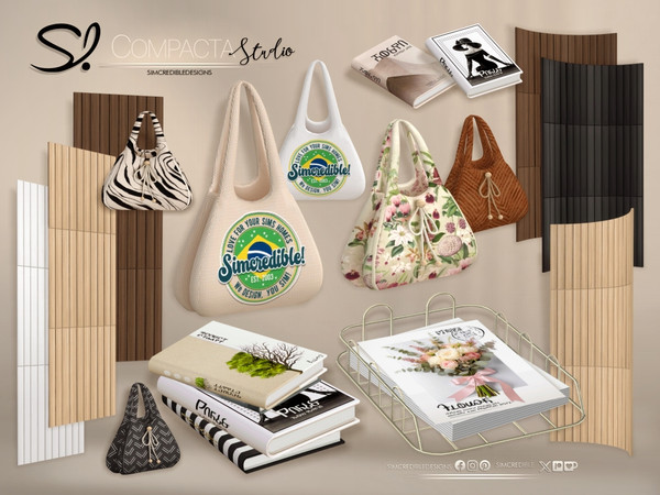 Sims 4 — Compacta Office Decor by SIMcredible! — Adding that living touch with modern decor items to your Office Study