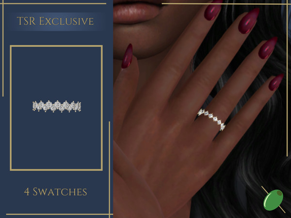 Sims 4 — Delaney Brilliant Diamond Ring by Pitted0live — Brilliand cut diamond band Custom catalog image