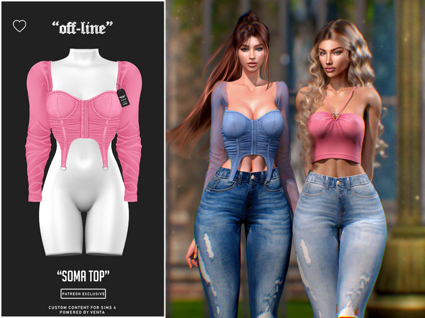 Sims 4 — Off-Line - Aria Top by VentaStudio — Soma Top