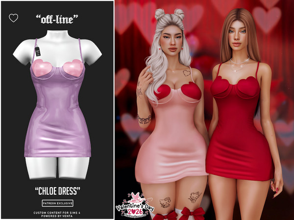 Sims 4 — Off-Line - Chloe Dress by VentaStudio — Chloe Dress