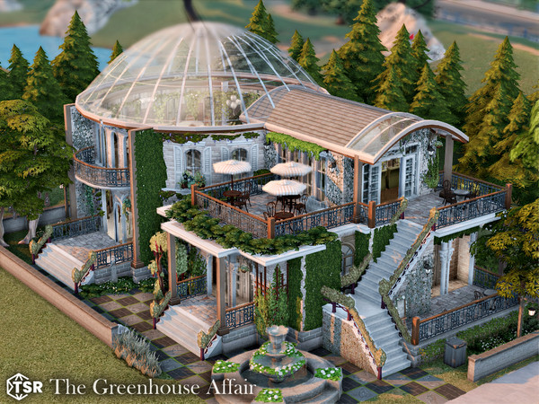 Sims 4 — The Greenhouse Affair l noCC by simZmora — A unique multi purpose cafe venue designed as a romantic social