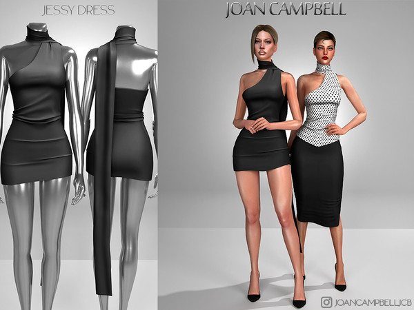 Sims 4 — JESSY DRESS by Joan_Campbell_Beauty_ — INCLUDES: DRESS (14 swatches)