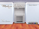 Sims 4 — Sleek Modern Fireplaces by TrisSims7 — Three sleek modern fireplaces: Basic- less than two tiles wide