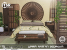 Sims 4 — Warm Rattan Bedroom by Simenapule — Warm Rattan Bedroom is a cozy, nature-inspired set for The Sims 4.