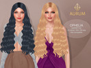 Sims 4 — Ophelia Hairstyle - Long Wavy Hair by Aurum — Ophelia Hairstyle - long maxis match, soft wavy hair with a sleek