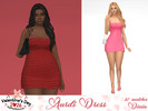 Sims 4 — Aurdi Dress by Dissia — Tube fitted short party shiny dress