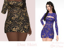 Sims 4 — Doe Skirt by Dissia — High waist gold dragons short skirt