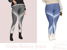 Sims 4 — Gena Skinny Jeans by Dissia — High waist fancy fitted denim pants