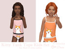 Sims 4 — Kitty Tank Top Kids by Dissia — Sleepwear tank top with a cat print and black or white outline for kids