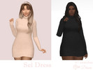 Sims 4 — Sei Dress by Dissia — Long sleeves plush turtleneck short dress