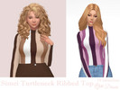 Sims 4 — Simei Turtleneck Ribbed Top by Dissia — Long sleeves turtleneck ribbed stripes top