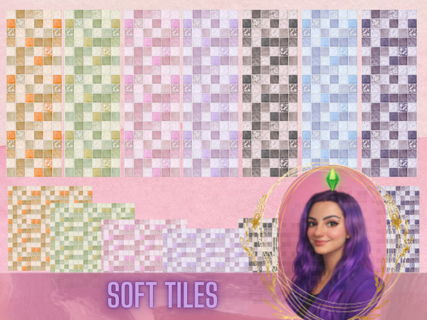 Sims 4 — Soft Tiles Set by gokcemsims — Soft Tiles Set features a matching tile wall and floor designed to create warm