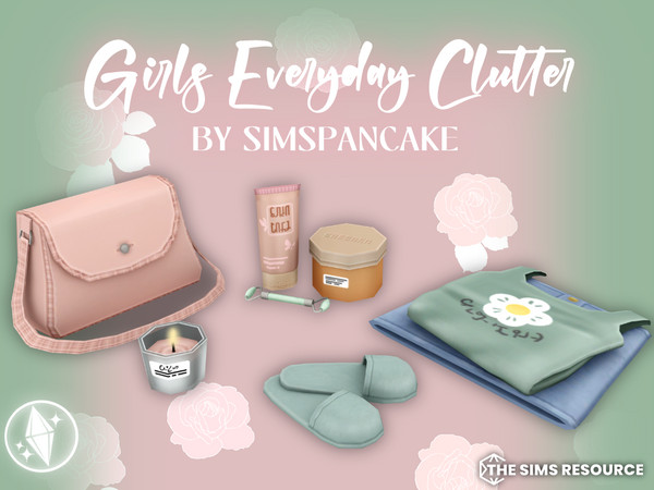 Sims 4 — Girls Everyday Clutter (5 Items) by simspancake_cc — Bring some everyday touch to your girl's bedroom with this