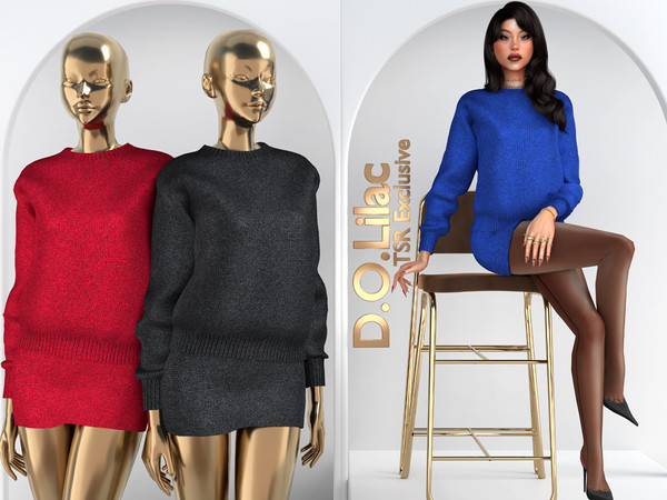 Sims 4 — Cozy Femme Chic Set DO131 by DOLilac — Includes: (Top + Bottom)