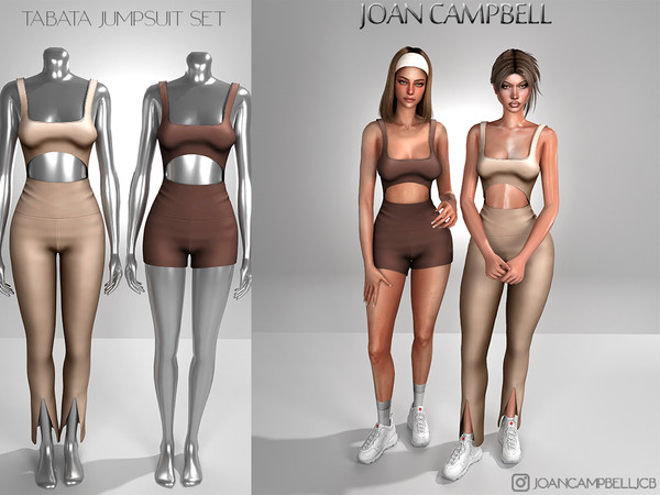 Sims 4 — TABATA JUMPSUIT SET by Joan_Campbell_Beauty_ — INCLUDES: LONG JUMPSUIT (14 swatches)