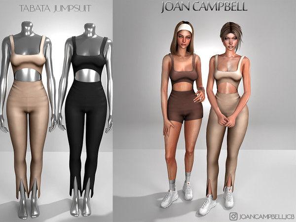 Sims 4 — TABATA JUMPSUIT by Joan_Campbell_Beauty_ — INCLUDES: LONG JUMPSUIT (14 swatches)