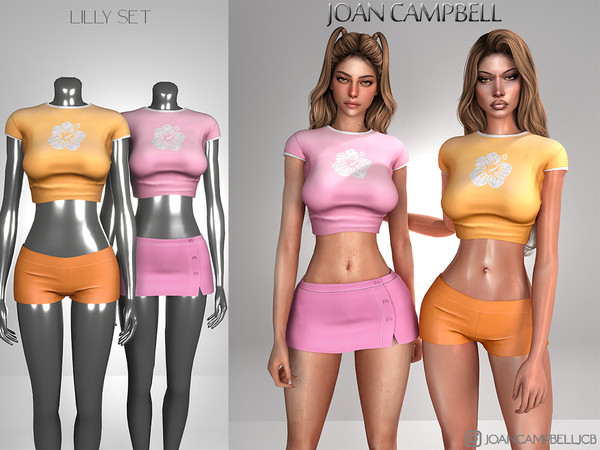 Sims 4 — LILLY SET by Joan_Campbell_Beauty_ — INCLUDES: SHORTS (14 swatches)