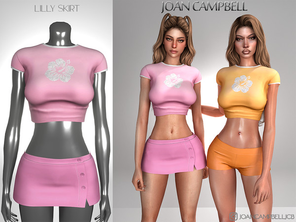 Sims 4 — LILLY SKIRT by Joan_Campbell_Beauty_ — INCLUDES: SHORTS (14 swatches)