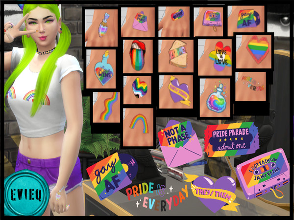 Sims 4 — Pride Hand Tattoo 1 by btaylor19 — Recolor of the Upper Right Arm tattoo from Lovestruck. On the hand you'll see