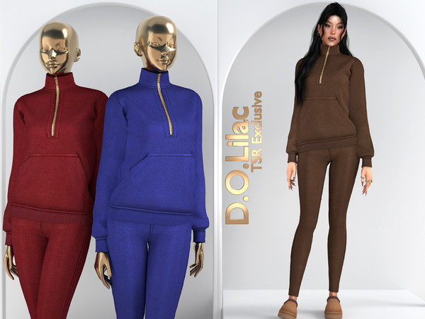 Sims 4 — Cold Day Comfort Set DO134 by DOLilac — Includes: (Top + Bottom)