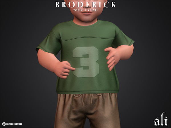 Sims 4 — BRODERICK top v1 (infant) by ali1 — 3 Piece Set including: Long Sleeve T-Shirt, Short Sleeve T-Shirt and Shorts