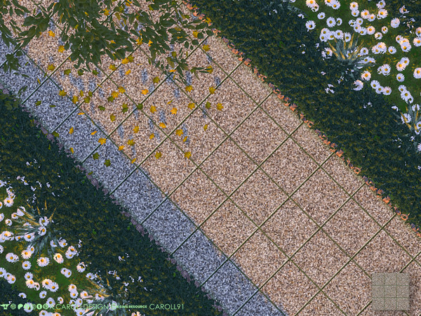 Sims 4 — Ghiaia Terrain by Caroll912 — A single swatch of gravel tile terrain paint in grey tones. Suitable for outdoor