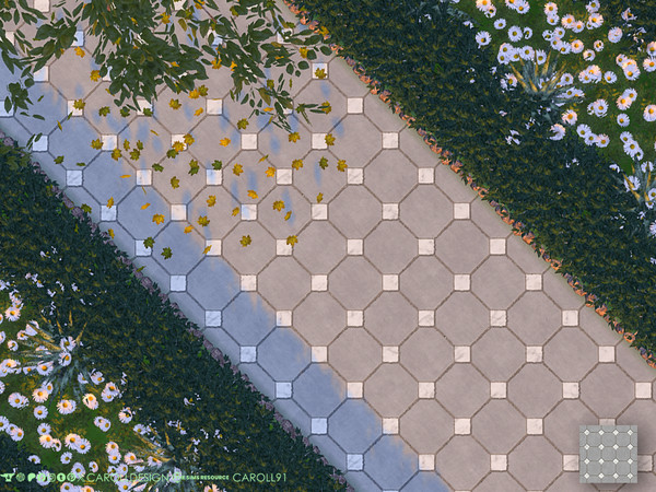 Sims 4 — Rombo Terrain 4 by Caroll912 — A single swatch of smooth geometric concrete terrain paint in grey tones.