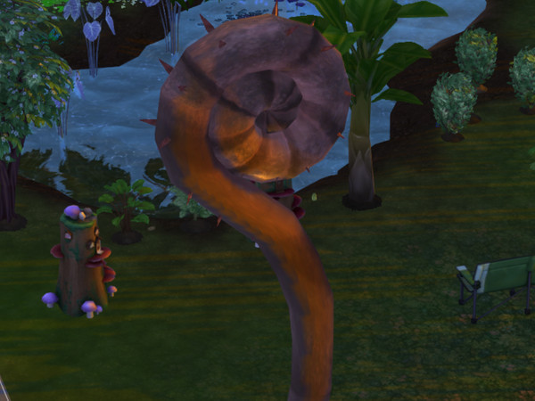 Sims 4 — Fiddlehead fern by EdnaScissorhands — The fiddlehead is a juvenile stage of a giant fern-like plant. Its coiled