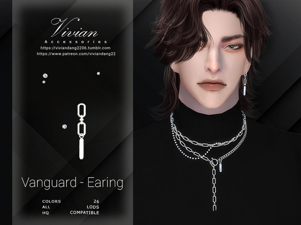 Sims 4 — Vanguard - Earing by VivianDang — - All new meshes