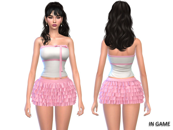 Sims 4 — (Wisteria) Sweetness Set - Blouse by WisteriaSims — for woman - teen to elder
