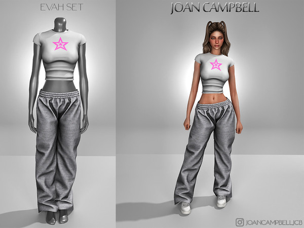 Sims 4 — EVAH SET by Joan_Campbell_Beauty_ — INCLUDES: CROP TOP (15 swatches)