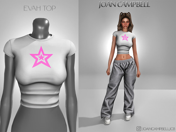 Sims 4 — EVAH CROP TOP by Joan_Campbell_Beauty_ — INCLUDES: CROP TOP (15 swatches)