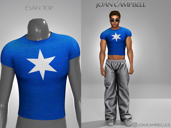 Sims 4 — JCB EVAN TOP by Joan_Campbell_Beauty_ — INCLUDES: TOP (5 swatches)