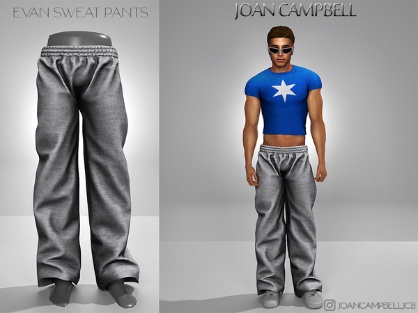 Sims 4 — JCB EVAN SWEAT PANTS by Joan_Campbell_Beauty_ — INCLUDES: TOP (5 swatches)